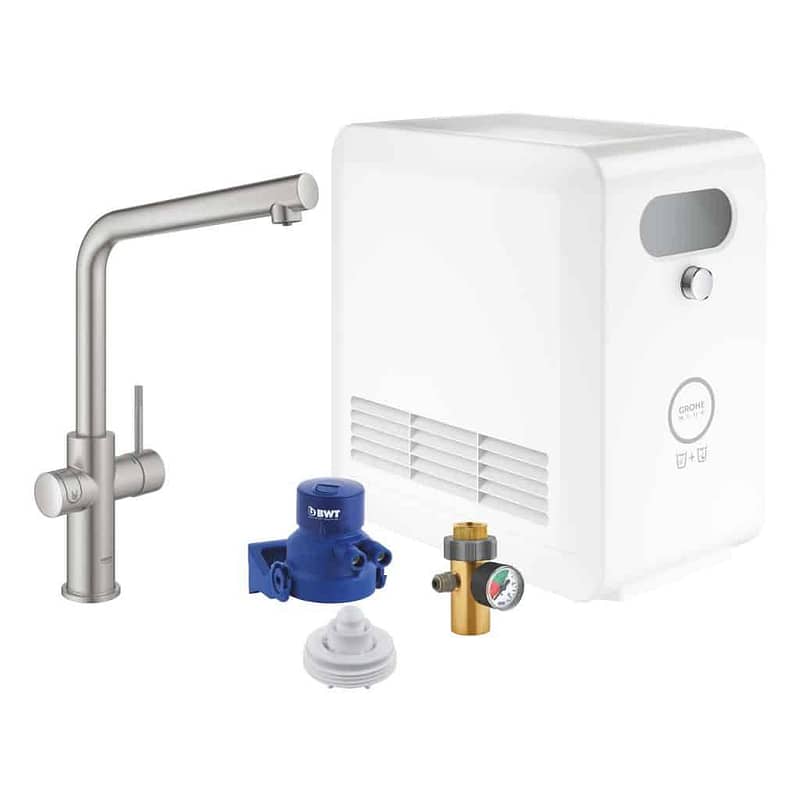 Grohe Blue Professional Arıtmalı İçme Suyu ve Soda Yapan Eviye Bataryası Super Steel - 31347DC3